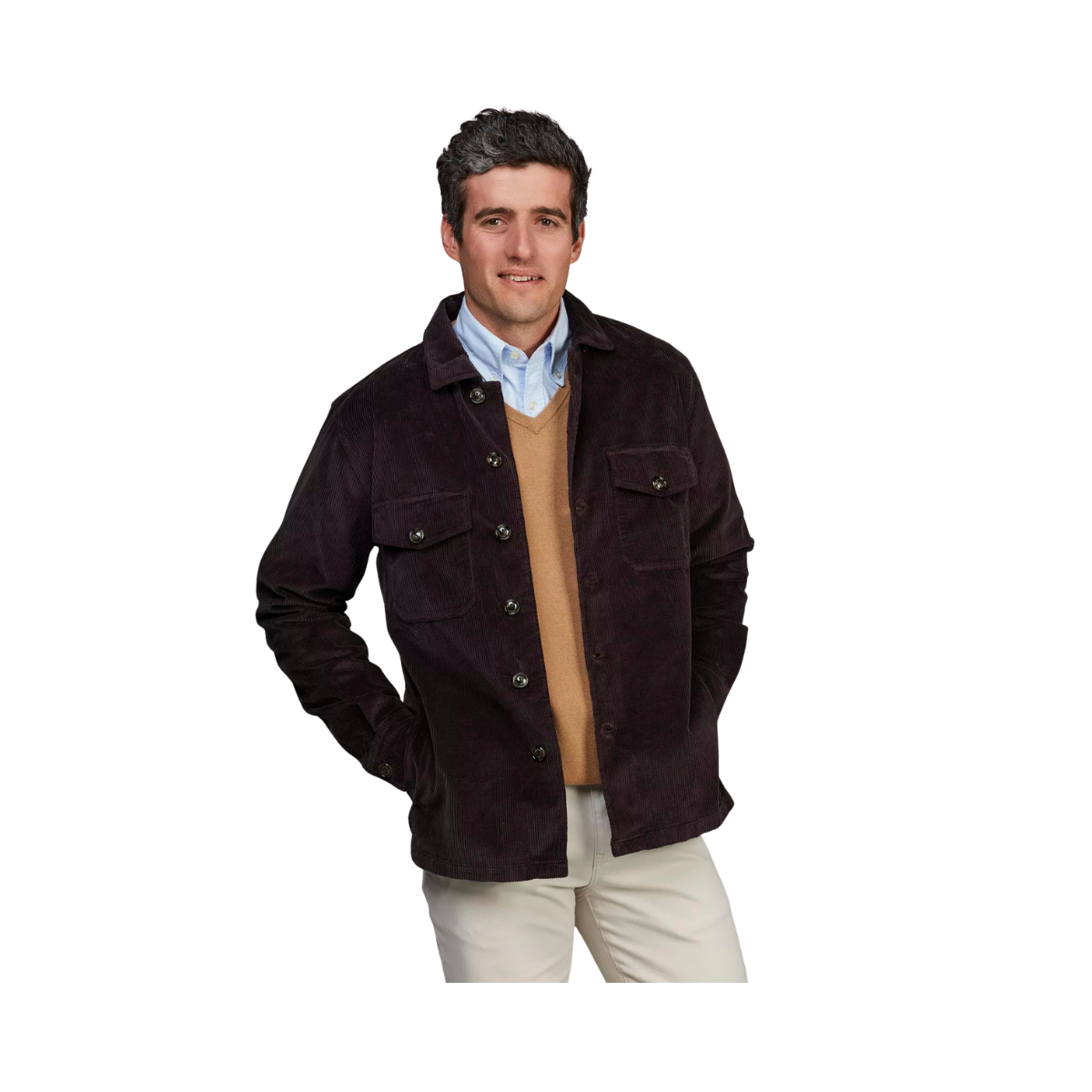 8W Corduroy Overshirt - Deep Brown
