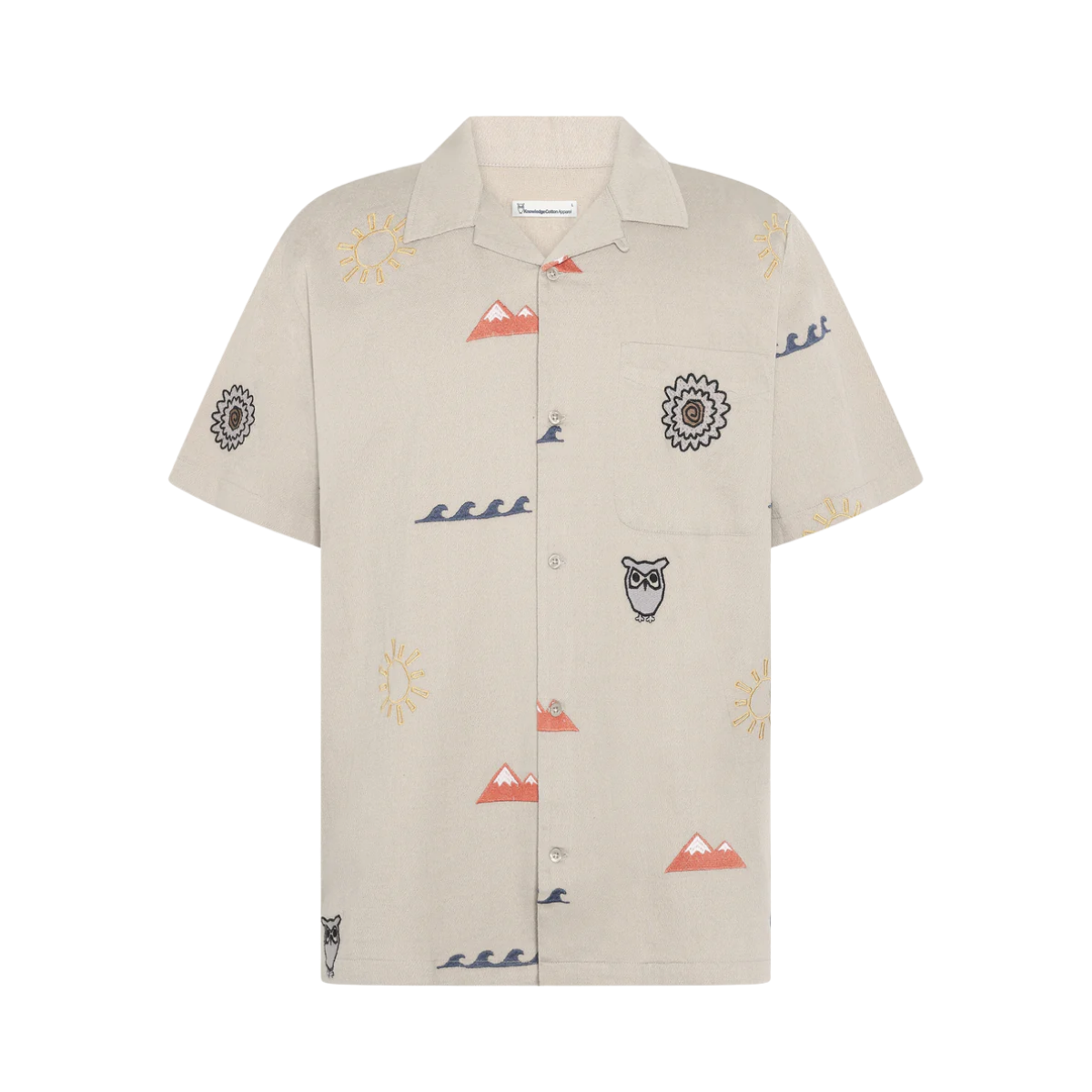 Organic Cotton Embroidery Shirt - Light feather gray