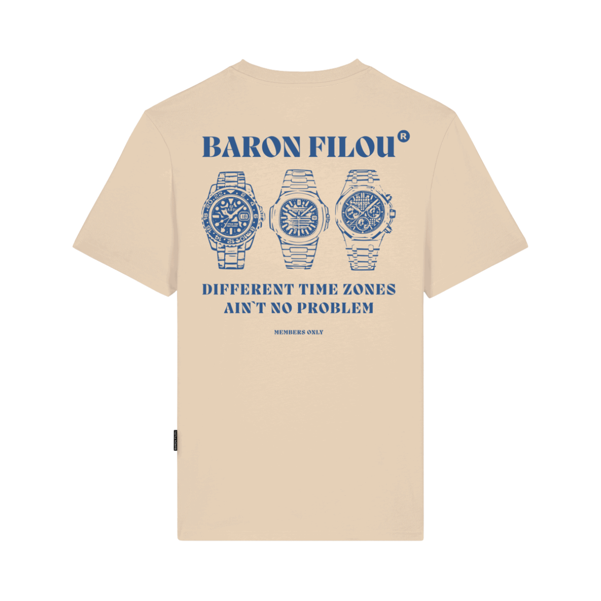 T-Shirt Backprint Different Timezones - Sand Brown
