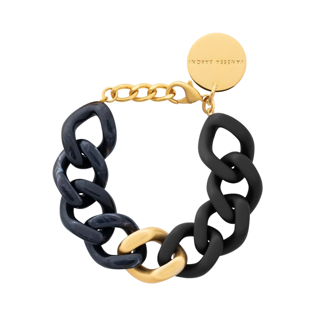 Flat Chain Bracelet - Matt Black Universe