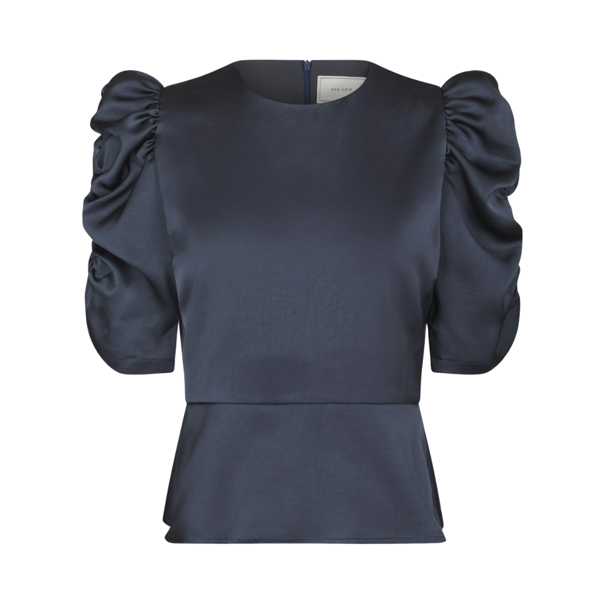 Benua Heavy Sateen Blouse - Midnight Blue