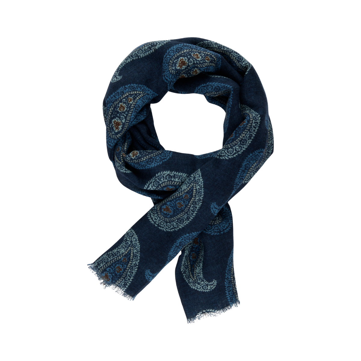 Scarf 68 x 190 cm Wool - 171 Dark Blue Pattern