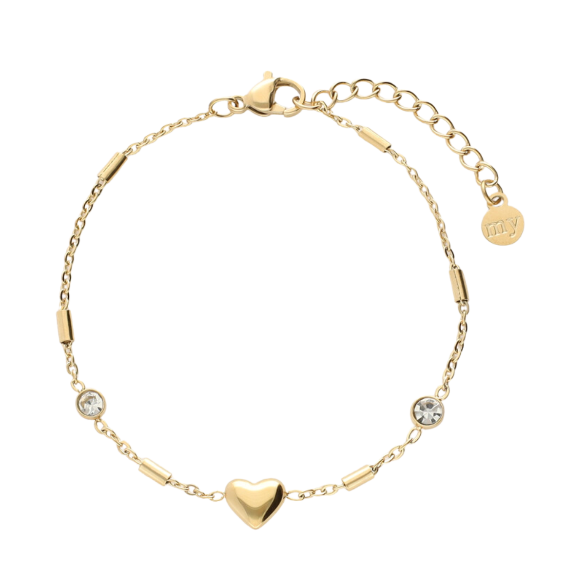 Bracelet heart tubes - Gold