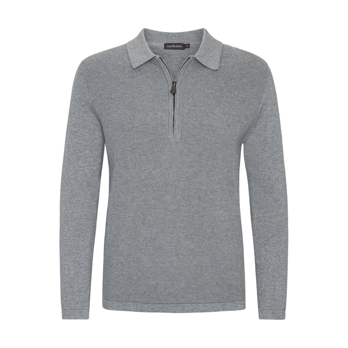 Cotton Half Zip - Light Grey