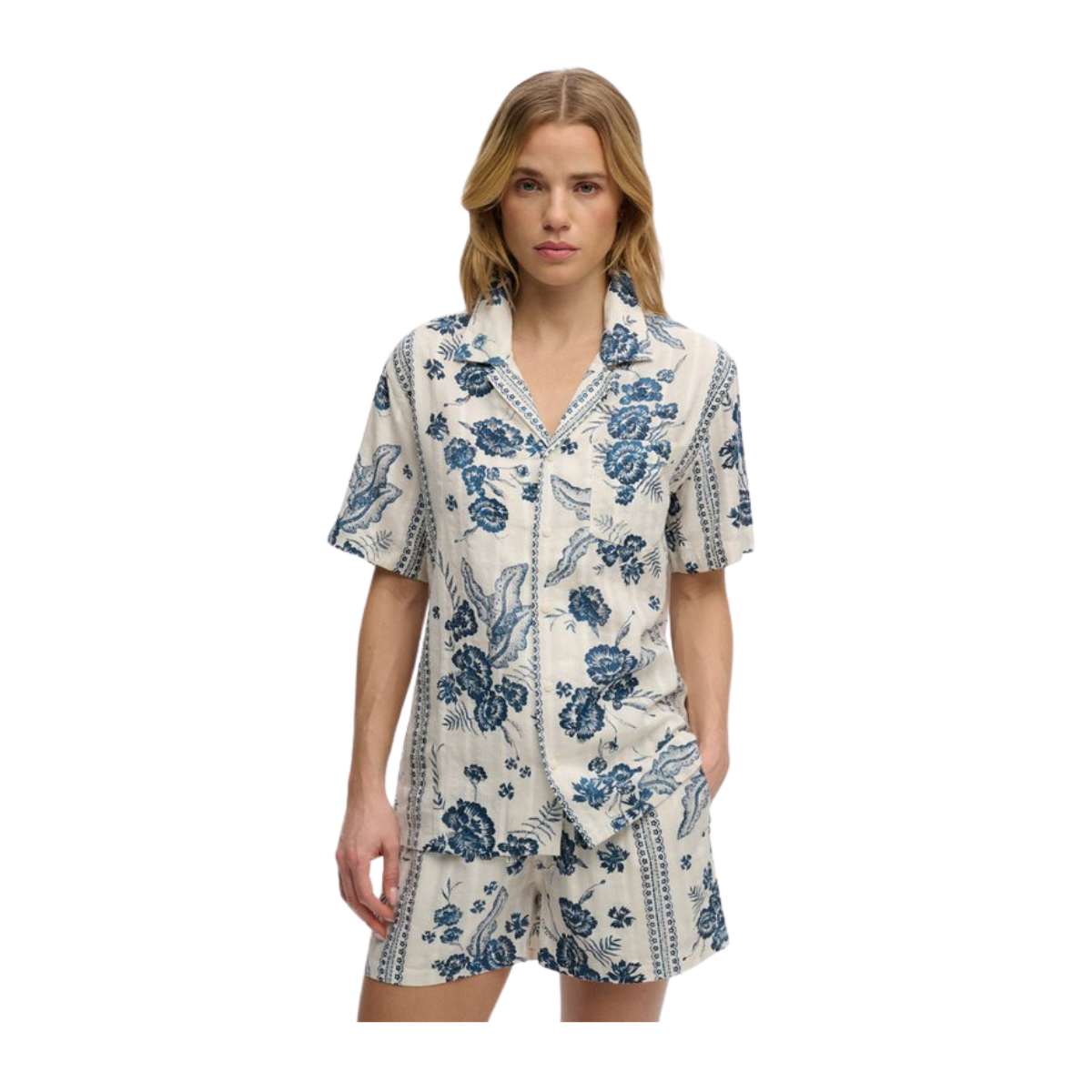 Beach Printed S/S Shirt - K8H Jeane Floral Cream