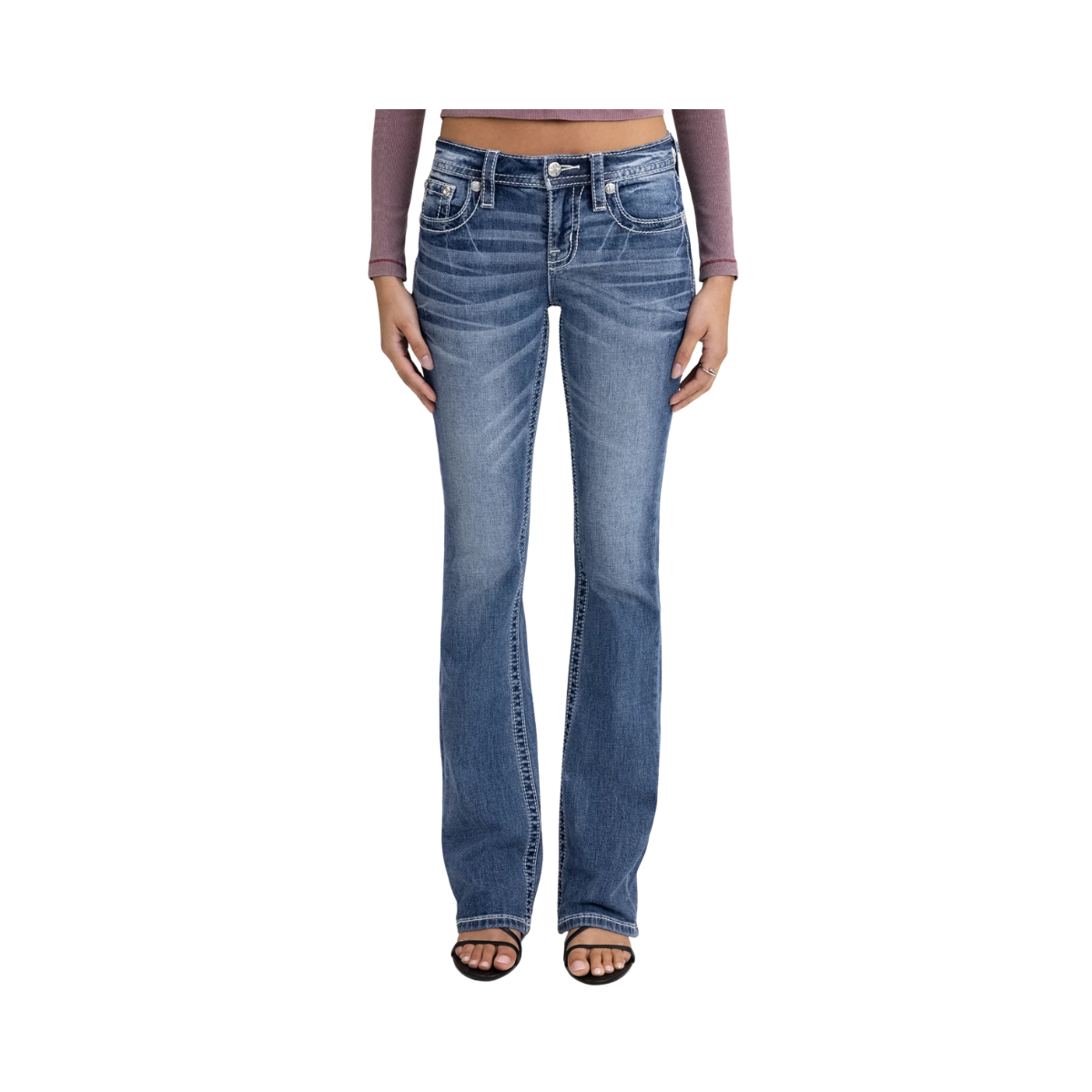 Charmeine Wings Bootcut Jeans - Medium Wash