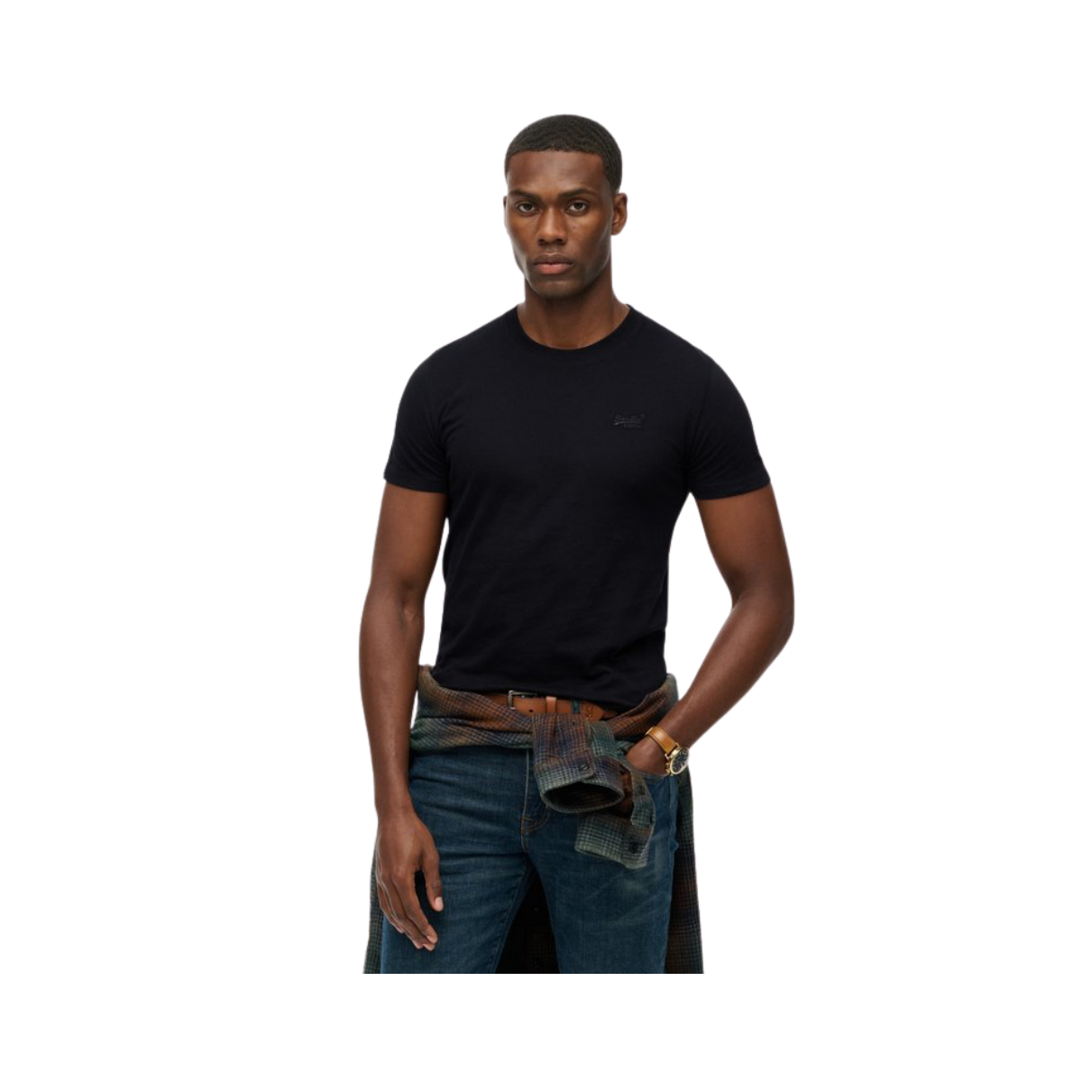 Essential Logo Emb Tee - Black/Black