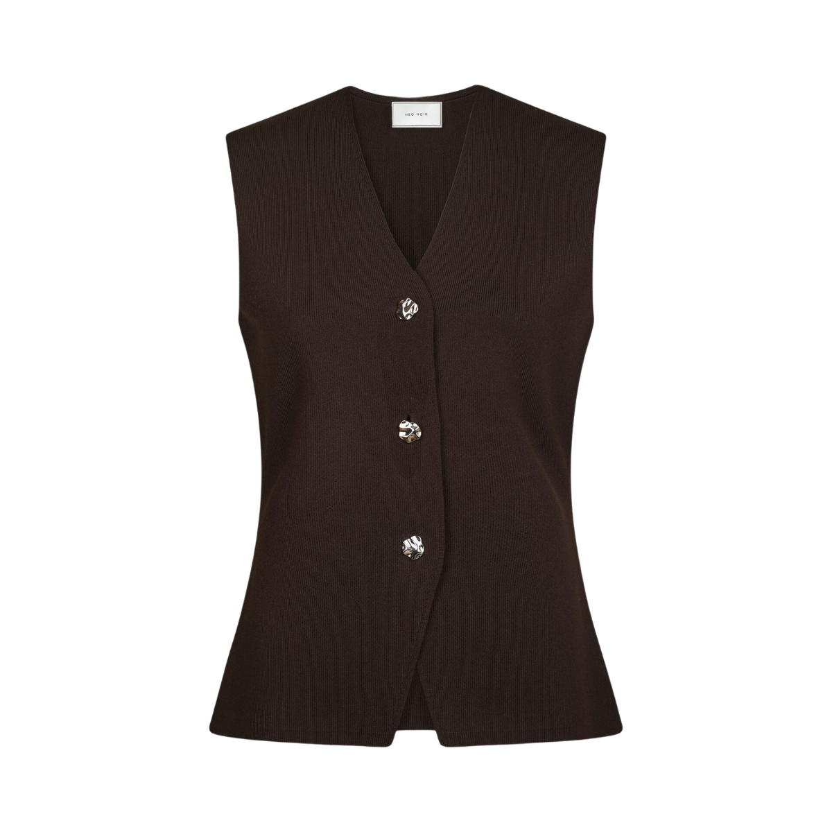 Sway Smooth Knit Waistcoat - Dark brown