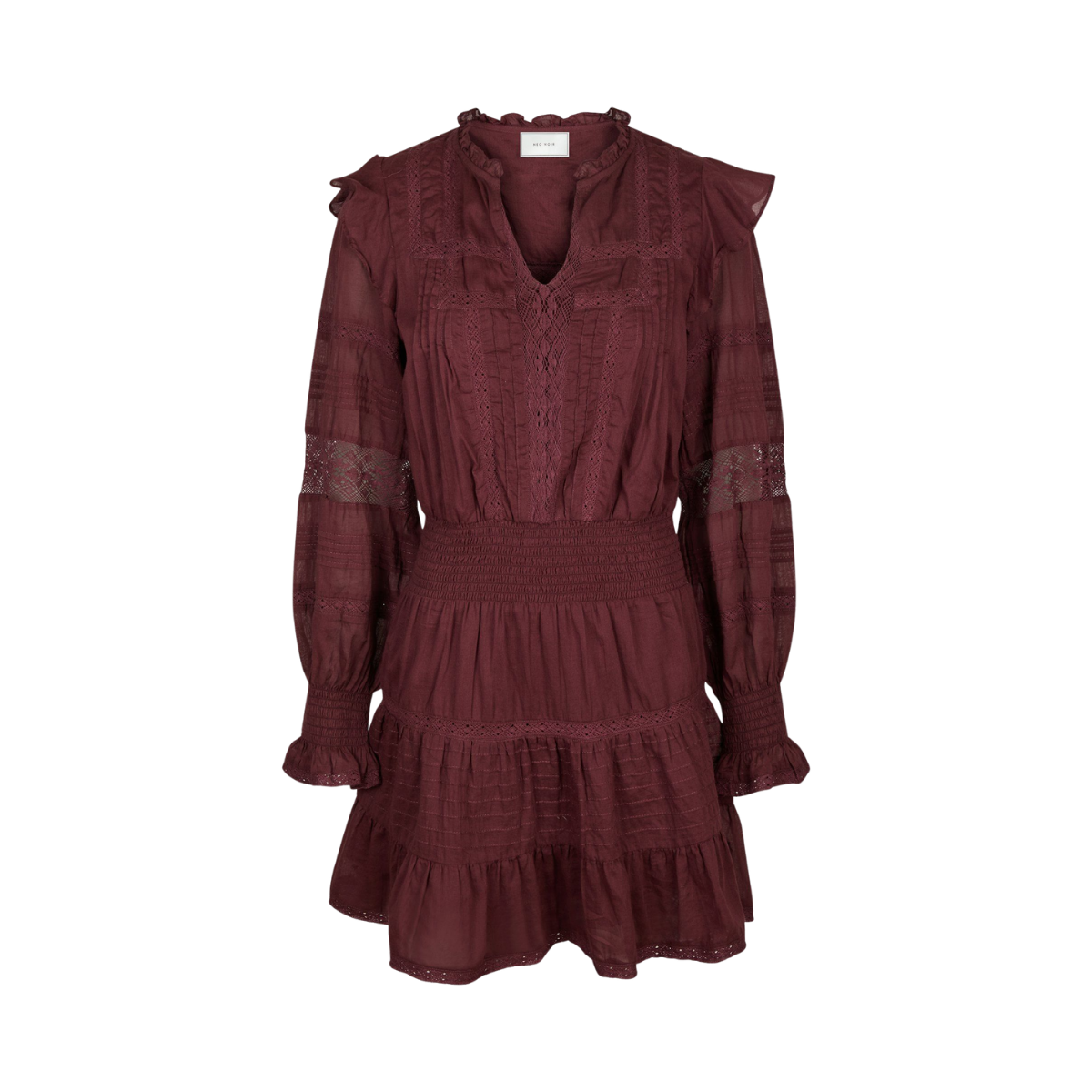 Aran S voile Dress - Burgundy