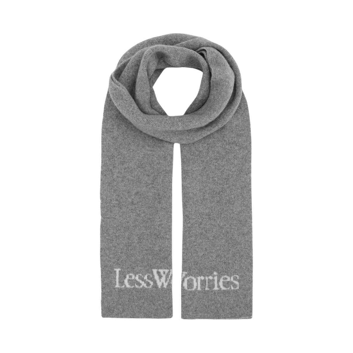 Cashmere Blend Logo Scarf - Grey