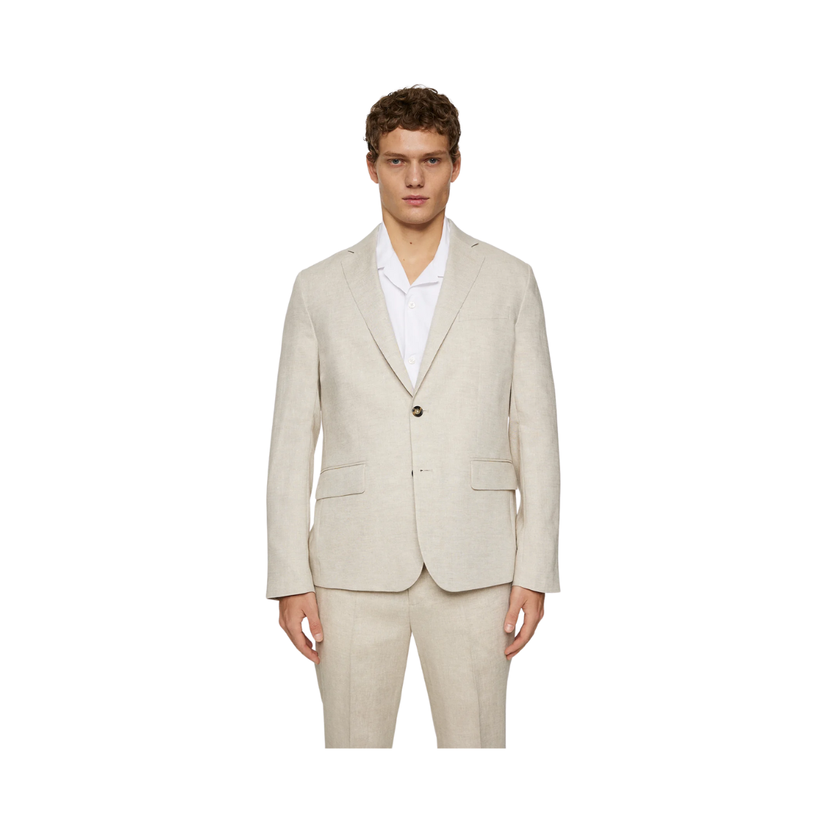 Elton U Super Linen Blazer - Moonbeam