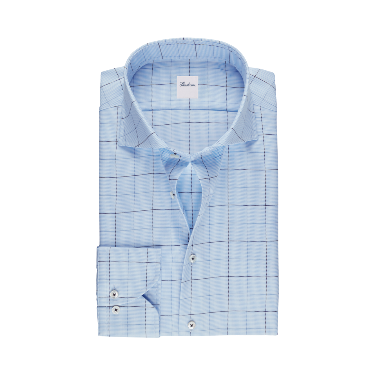 Slimline C75 RM cuff - Light Blue Check