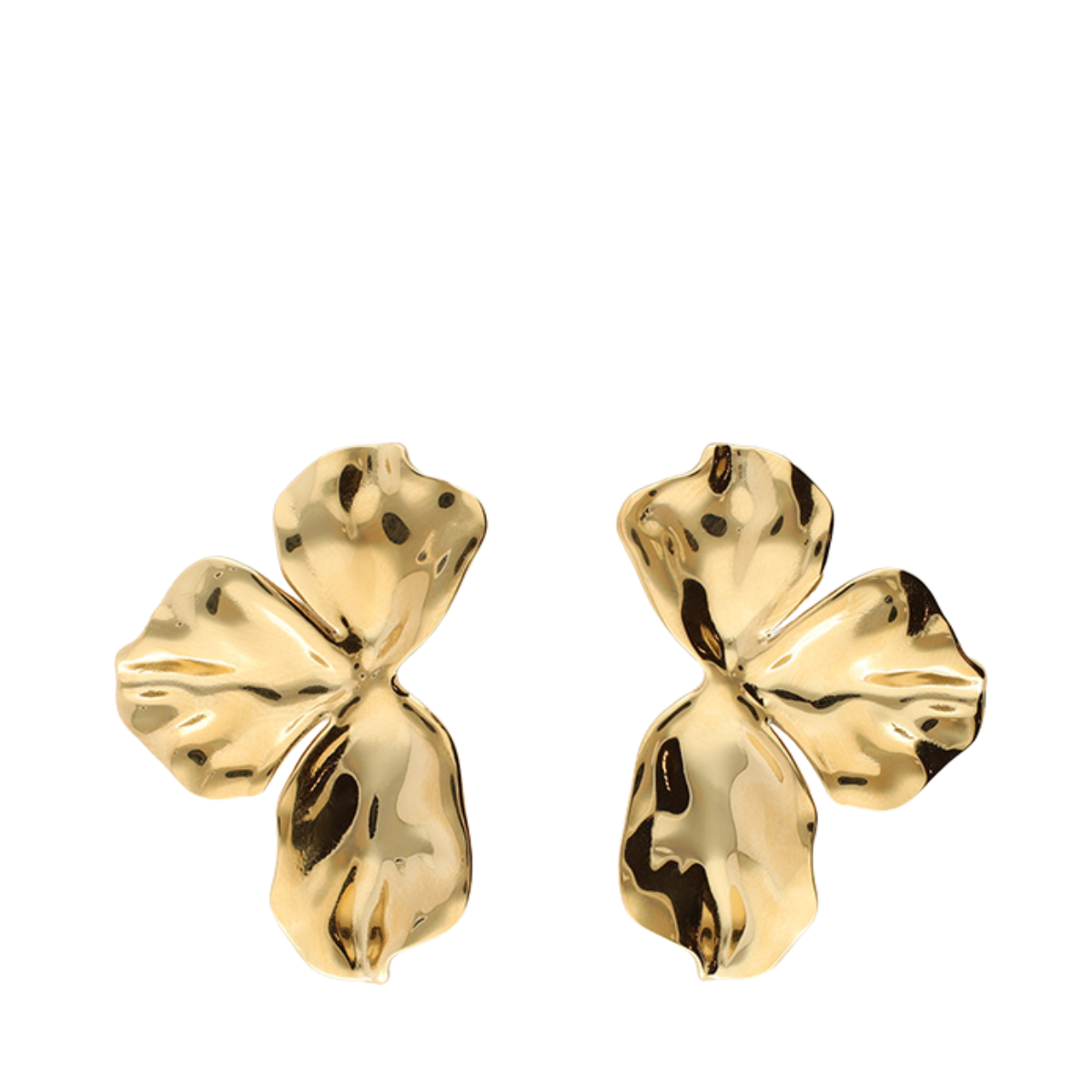 Earrings half flower - Gold