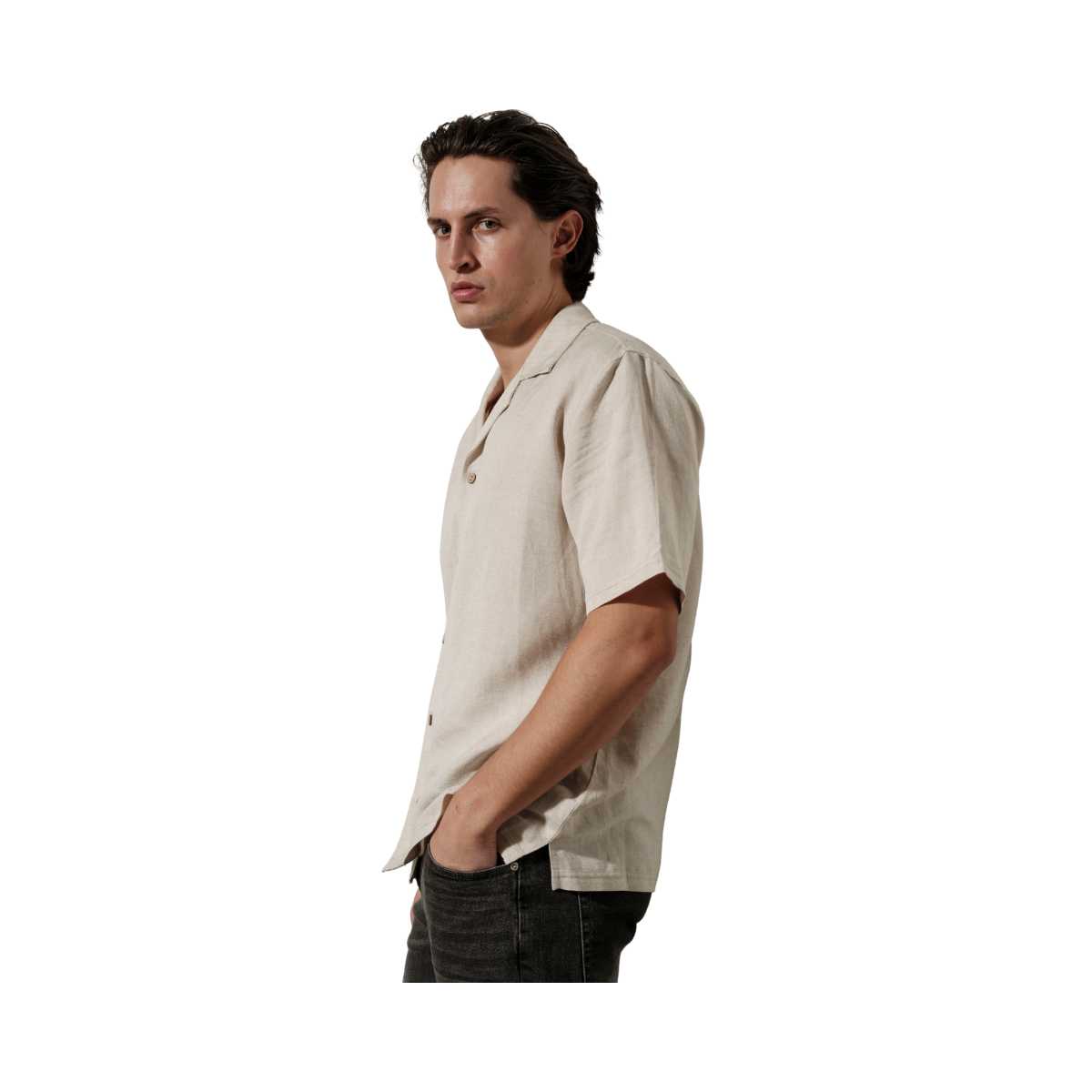 Elviro Linen S/S Shirt - Ecru