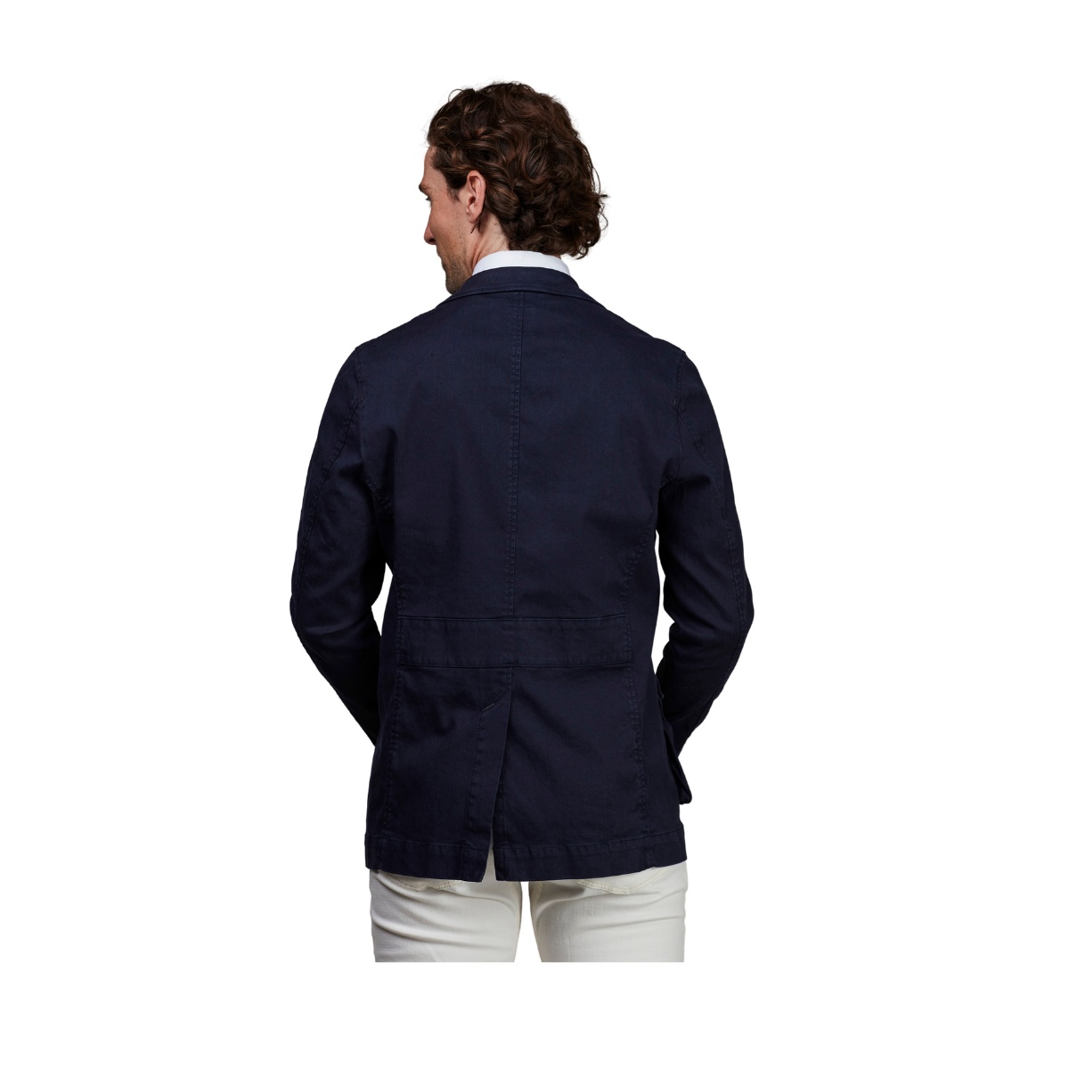 SPERLONGA LINEN BLEND JACKET - NAVY 48 S