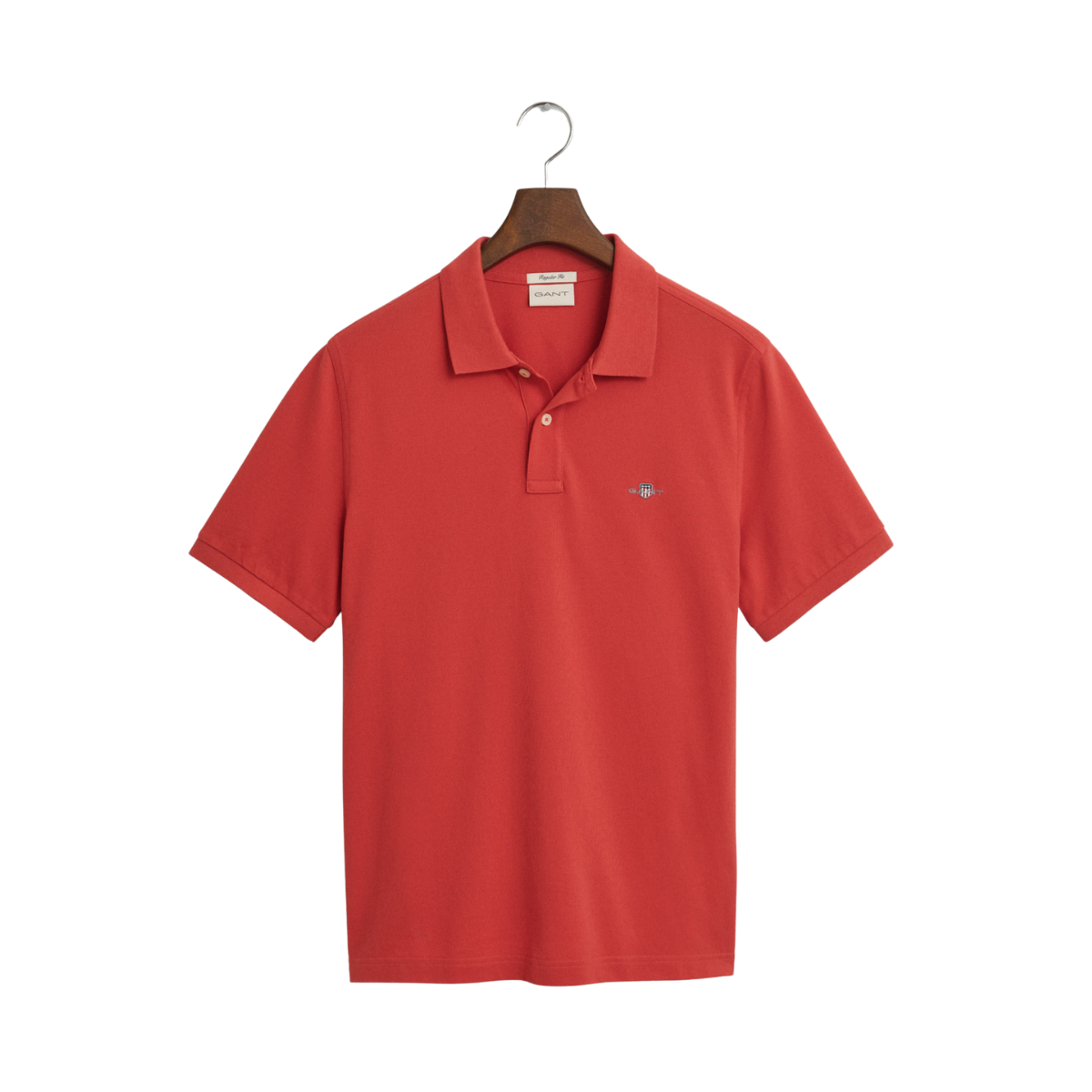 Shield SS Pique Polo - Brick Red