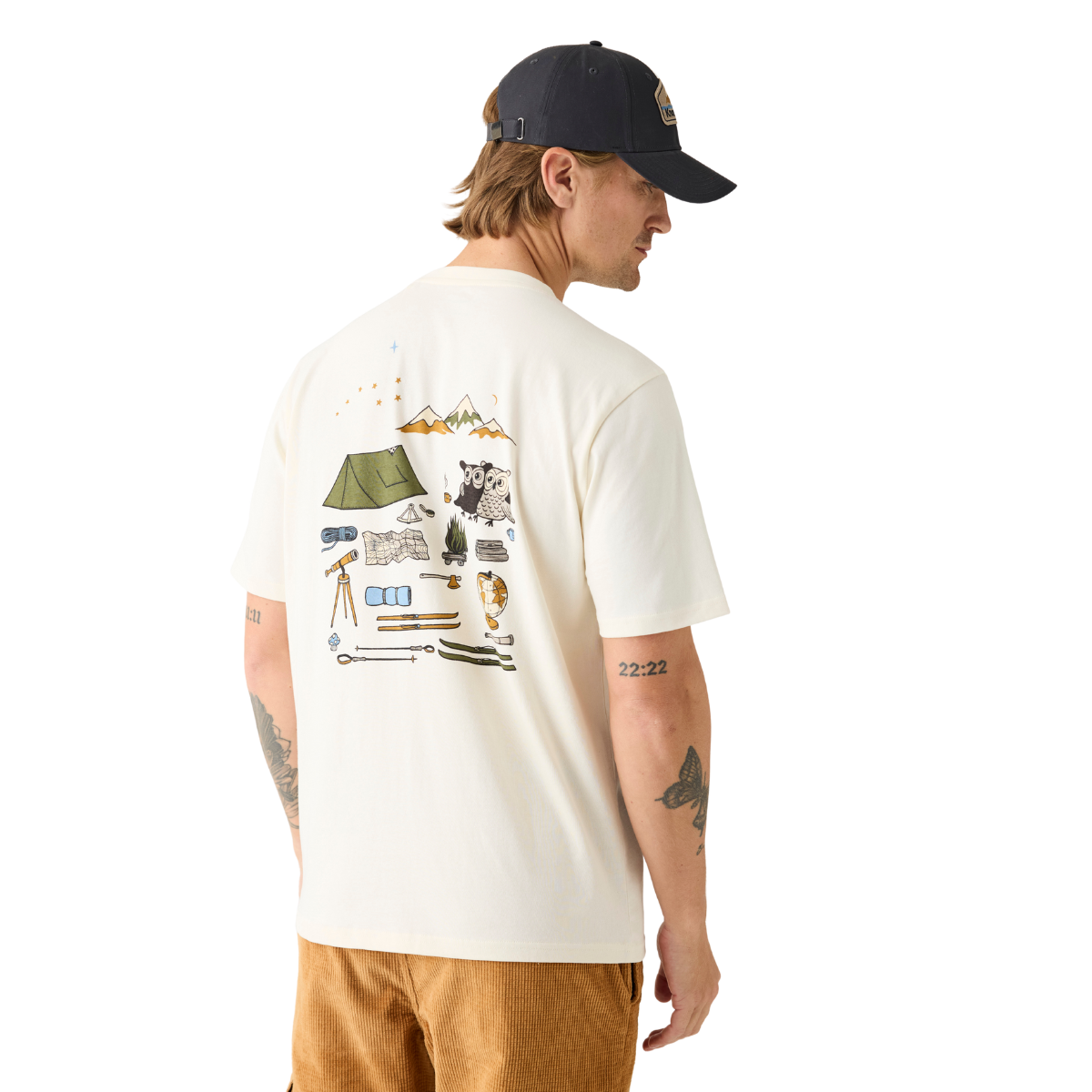 Back Print T-Shirt - Egret