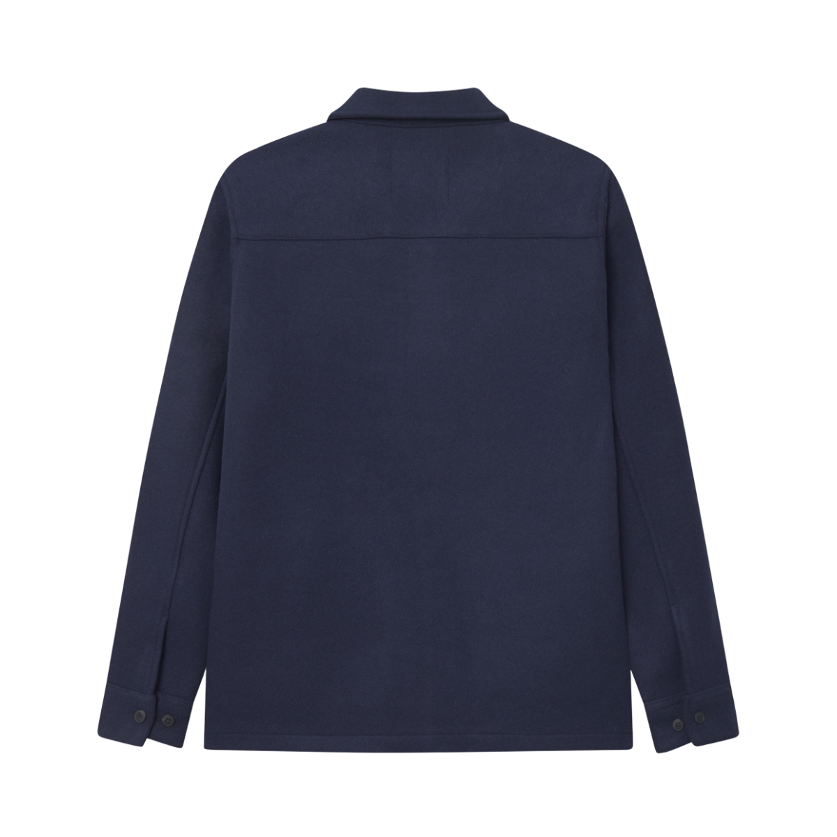 Jason Solid Wool Overshirt - Dark Navy