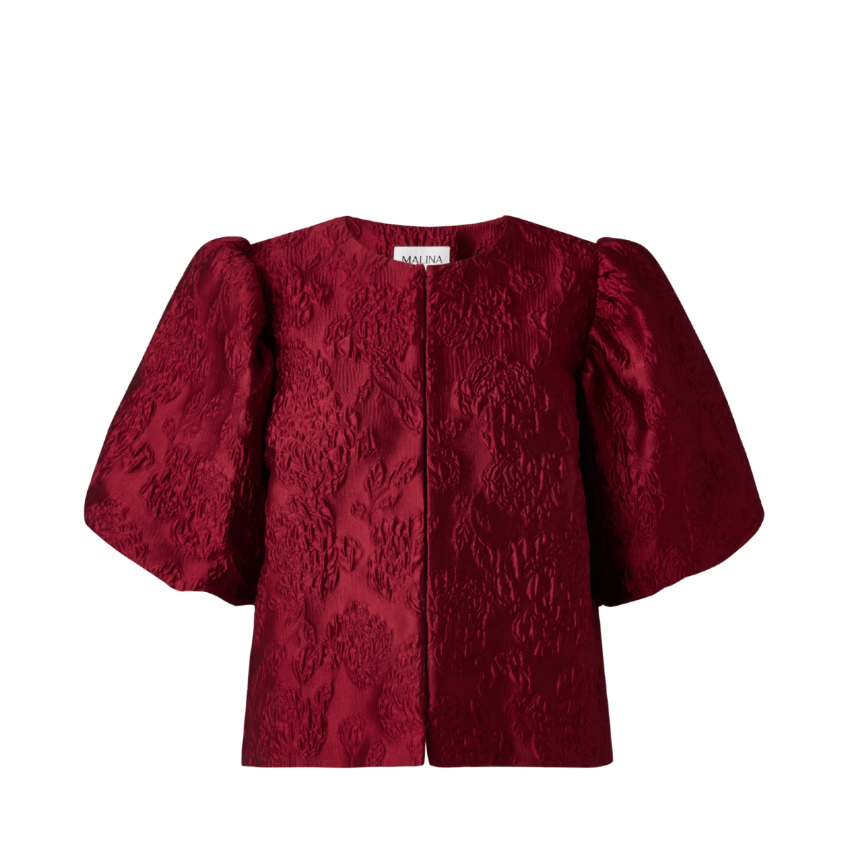 Cleo Pouf Sleeve Blouse - Deep Red