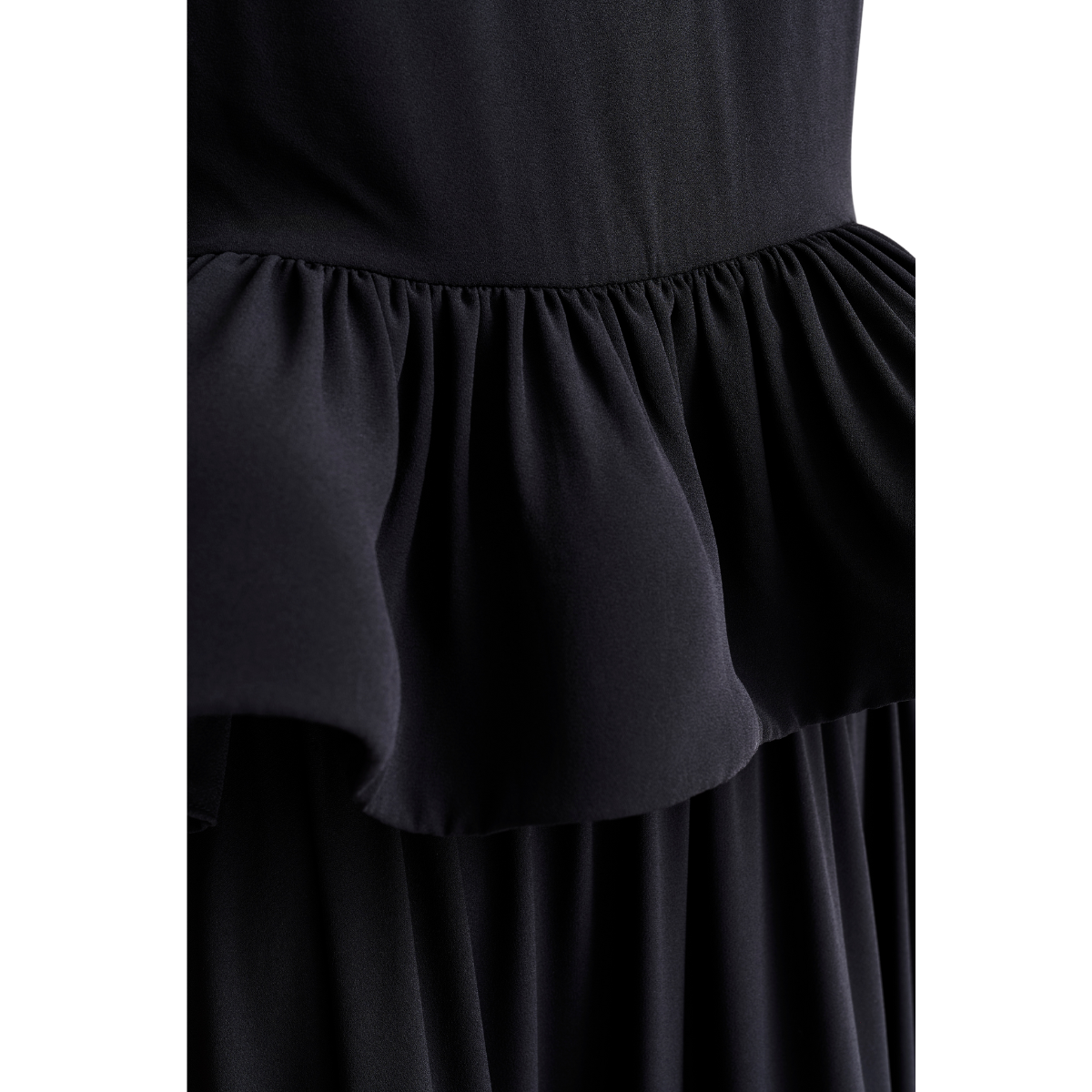 Lune halterneck frilled hem blouse - Black