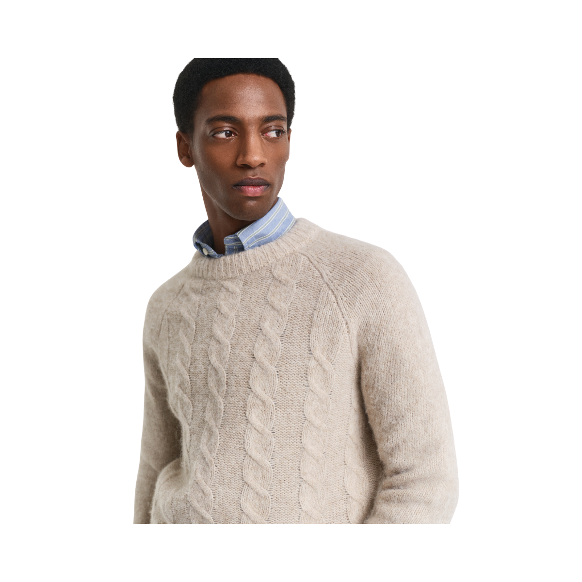 Cable C-Neck - 299 Seed Melange