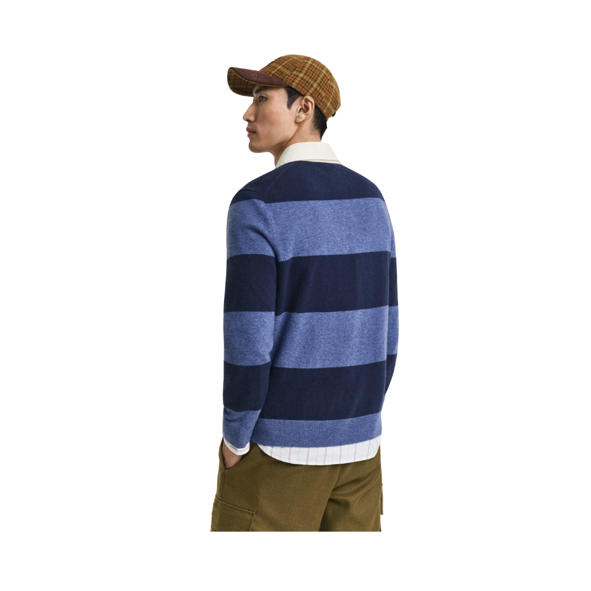 Extrafine Lambswool Striped Polo - 410 Marine