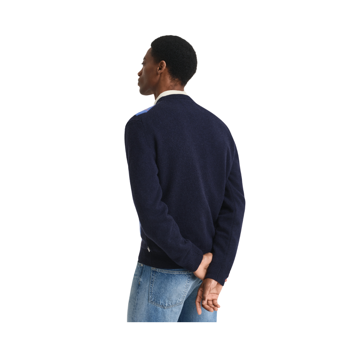 Argyle C-Neck - 480 Dark Navy Melange