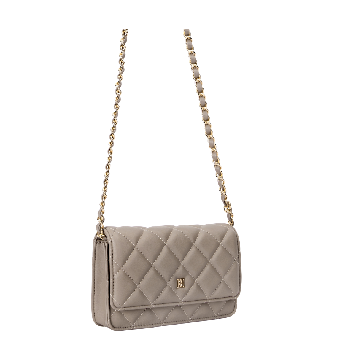 Leather Quilted Mini Bag - TAUPE