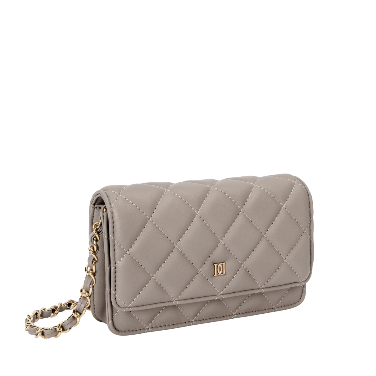 Leather Quilted Mini Bag - TAUPE