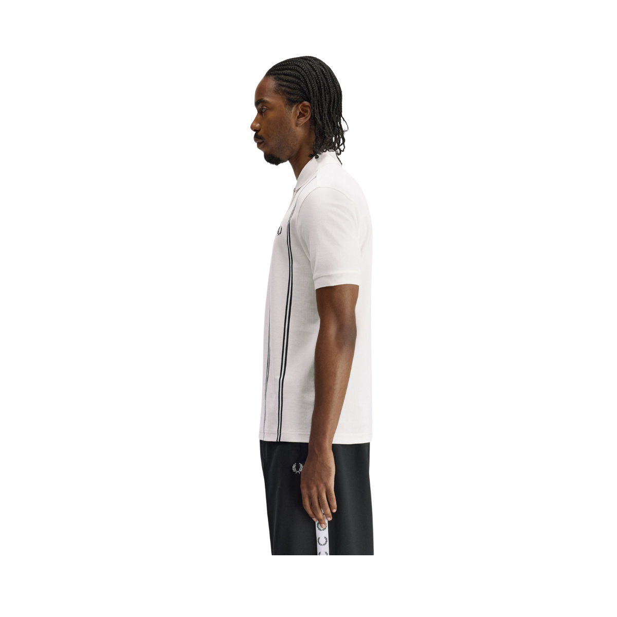 Vertical Stripe Polo - Snow white
