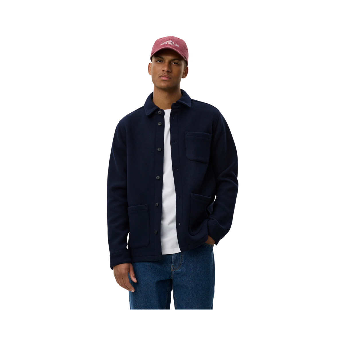 Jason Solid Wool Overshirt - Dark Navy