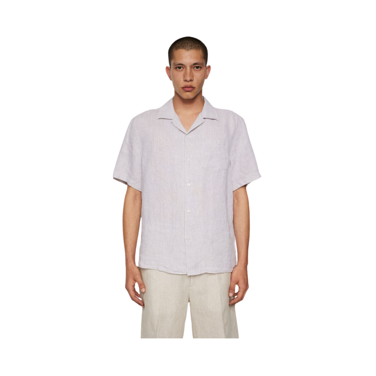 Elio Linen Melange Shirt - Moonbeam