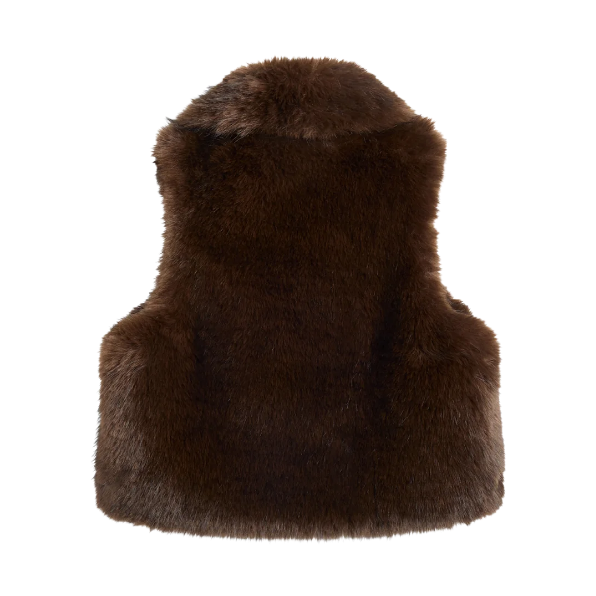 Daria Faux Fur Ball Vest - SEAL BROWN