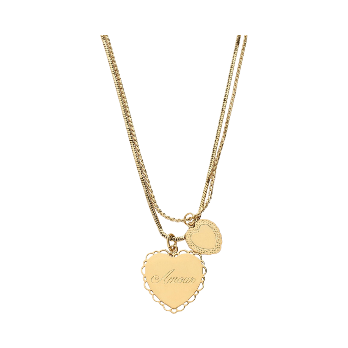 Necklace Dubble Two Hearts - Gold