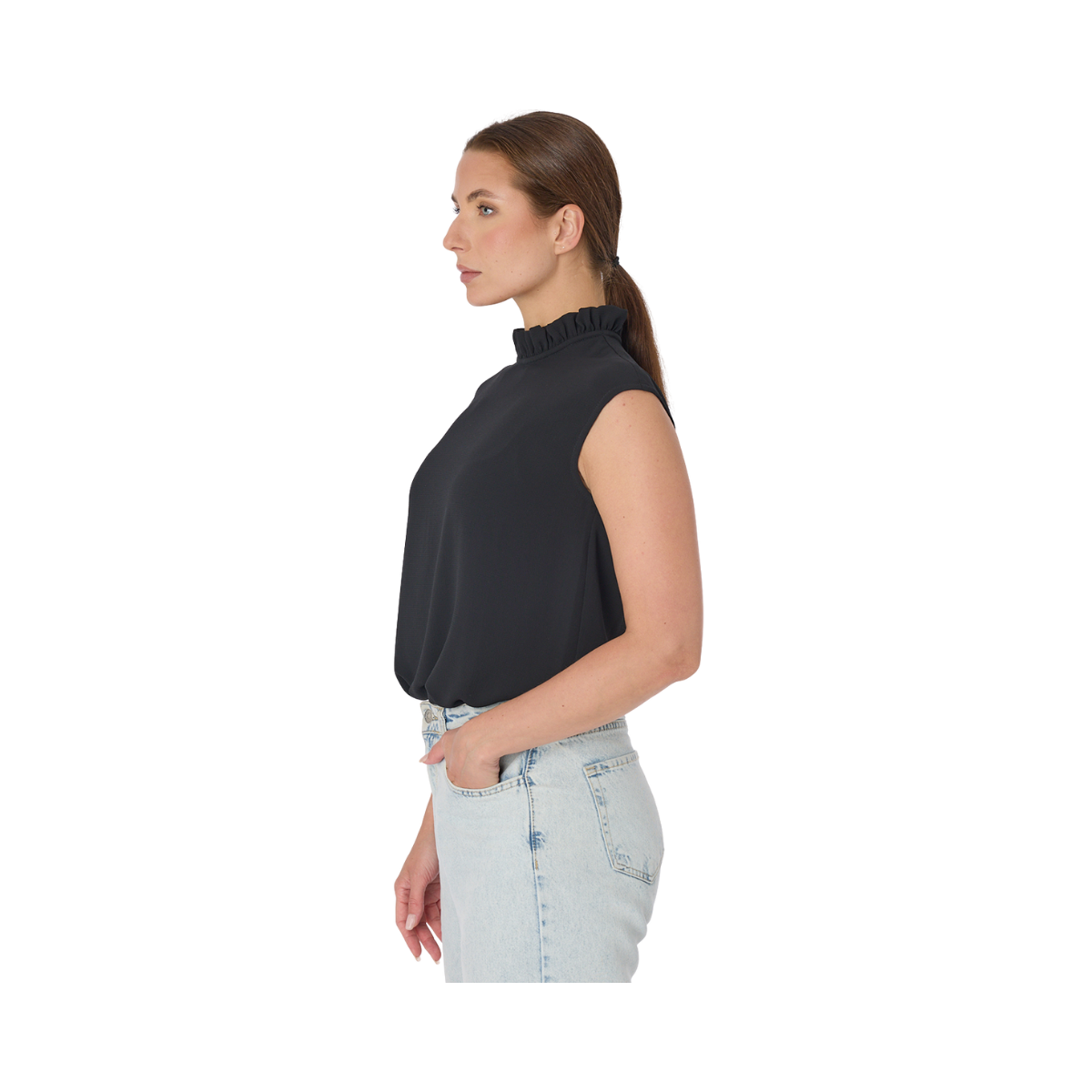 Emily frill top - Black