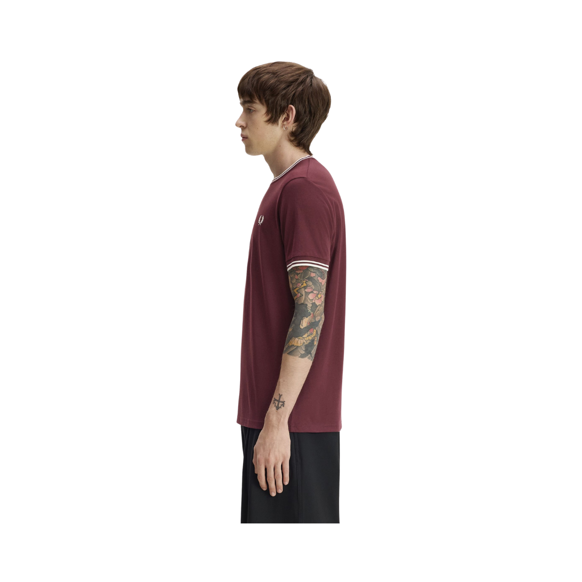 Twin Tipped T-Shirt - Oxblood/Ecru
