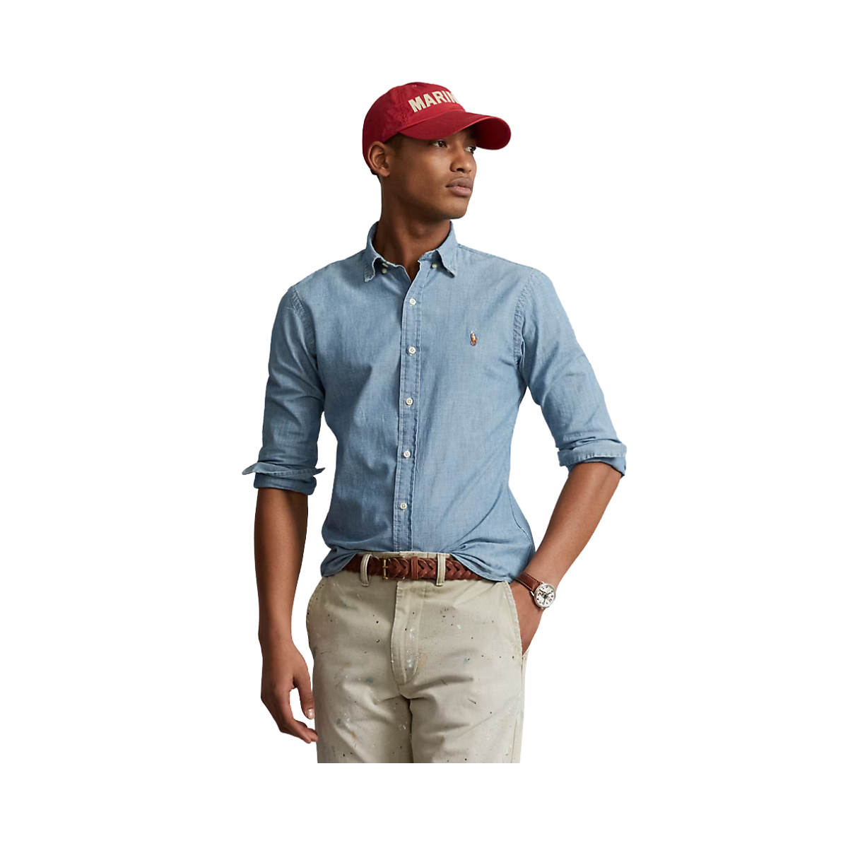 Slim Fit Chambray Shirt - Chambray