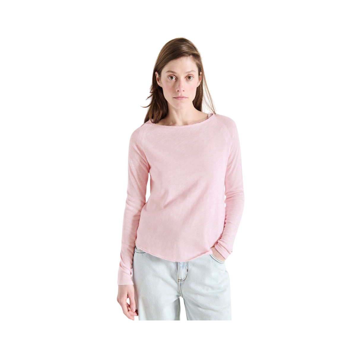 T-Shirt Droit Ml Col Bateau - Guimauve Vintage