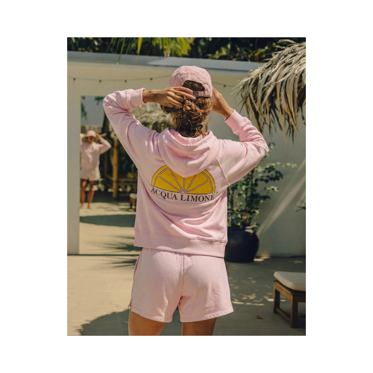Washed Zip Hoodie - Pale Pink