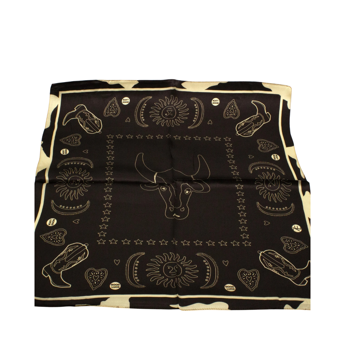 Modern Cowboy Silk Scarf - Brown