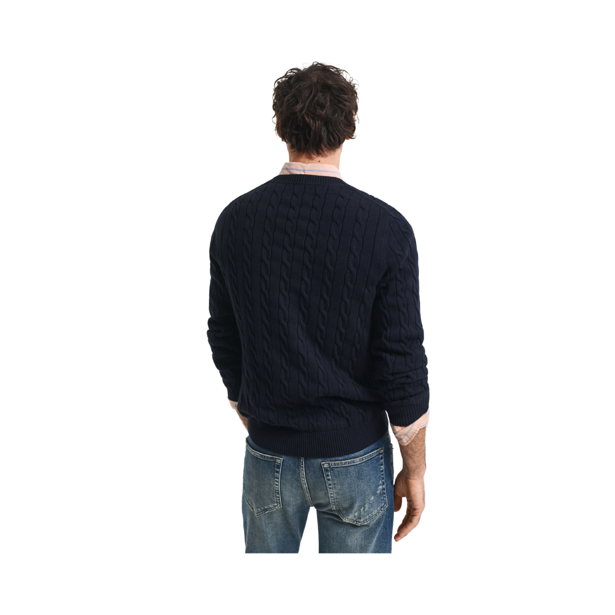 Cotton Cable C-Neck - Evening Blue