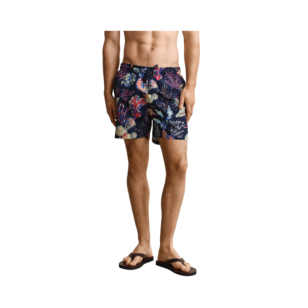 Seaweed Print Swim Shorts - Classic Blue