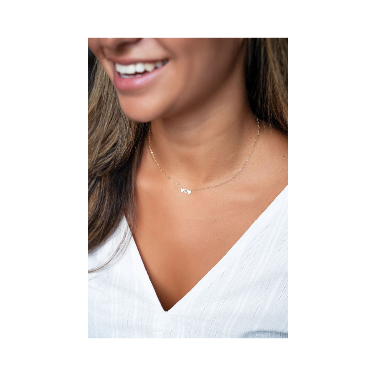 Necklace Set 3 Hearts - Silver