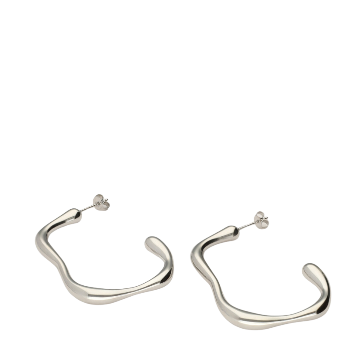 Earring irregular hoop - Silver