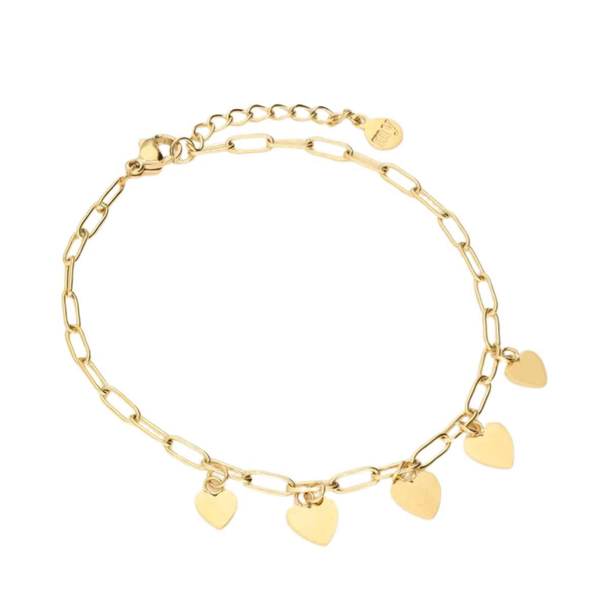 Bracelet chain fine hearts - Gold