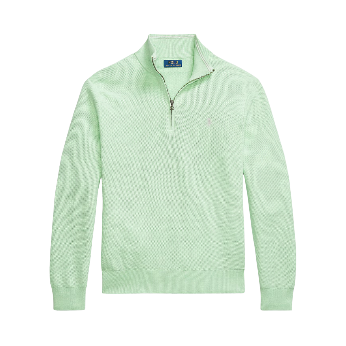 Knit Cotton Quarter-Zip Sweater - Artichoke Green Hthr