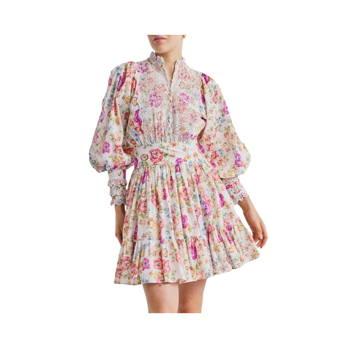 Cotton Slub Mini Dress - Flora