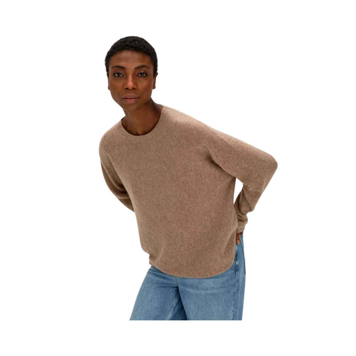 Curved Sweater - Mink
