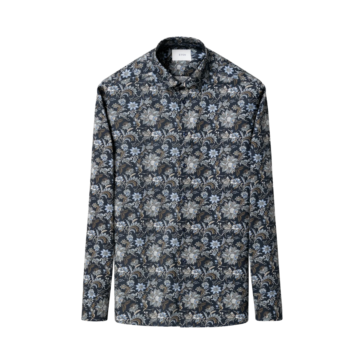 Floral Print Signature Twill Shirt - Dark Blue