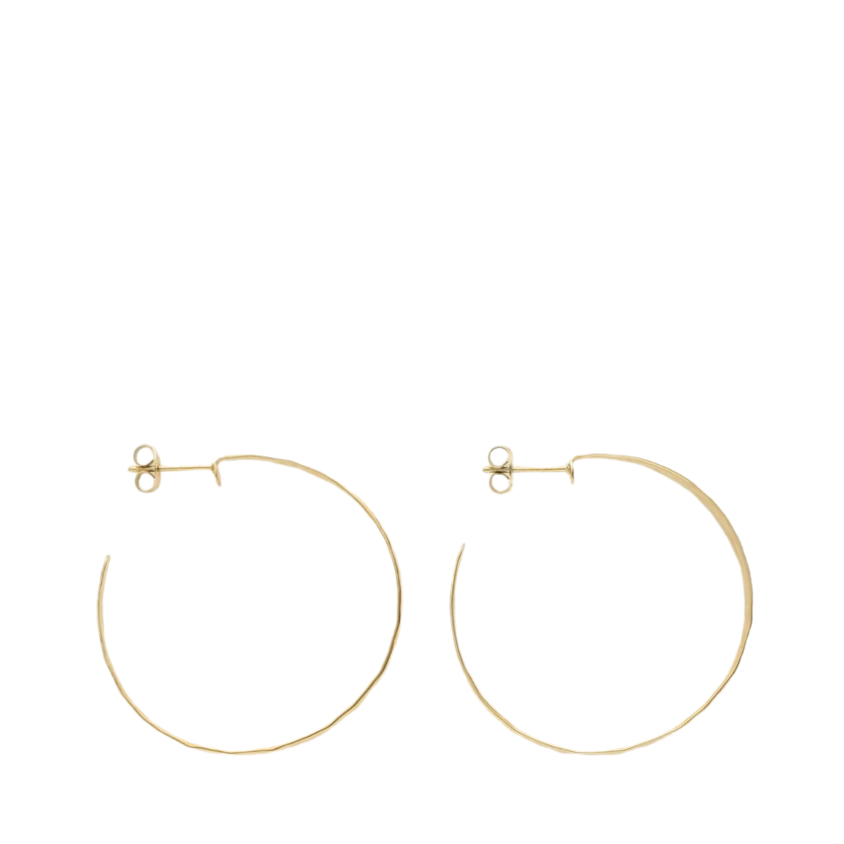 Earrings Hammered Hoops - Gold